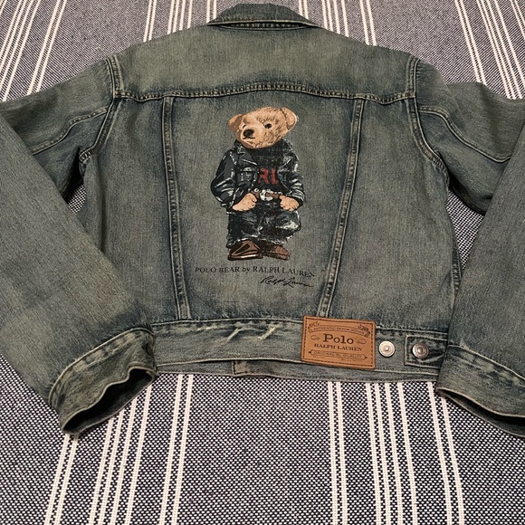 NWOT Polo Bear Jacket / Polo Ralph Lauren Jeans Suit Bear Trucker Jacket - Picture 2 of 6